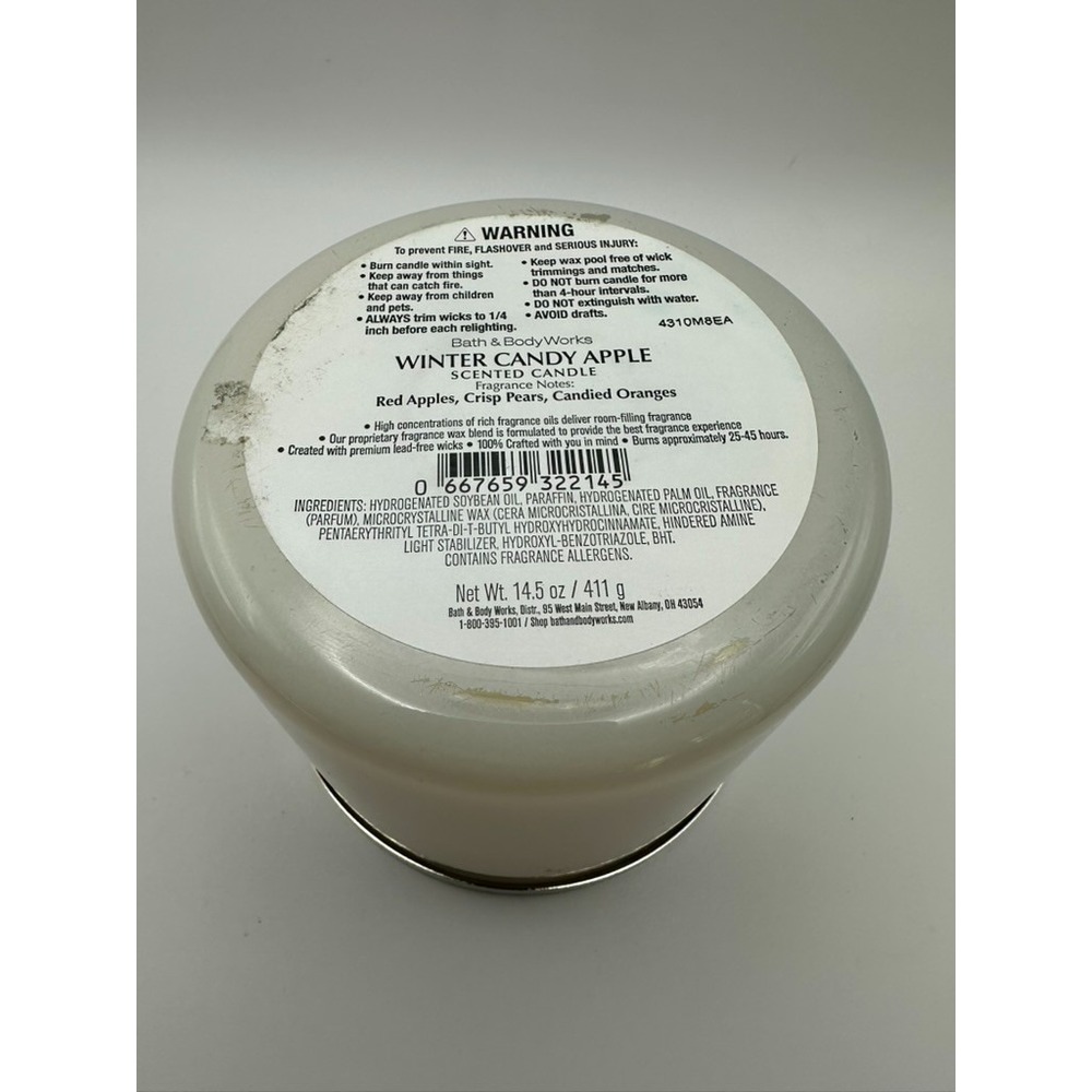 Winter Candy Apple 3 Wick Candle Bath Body Works 25th Anniversary 14.5 oz - Picture 4 of 4
